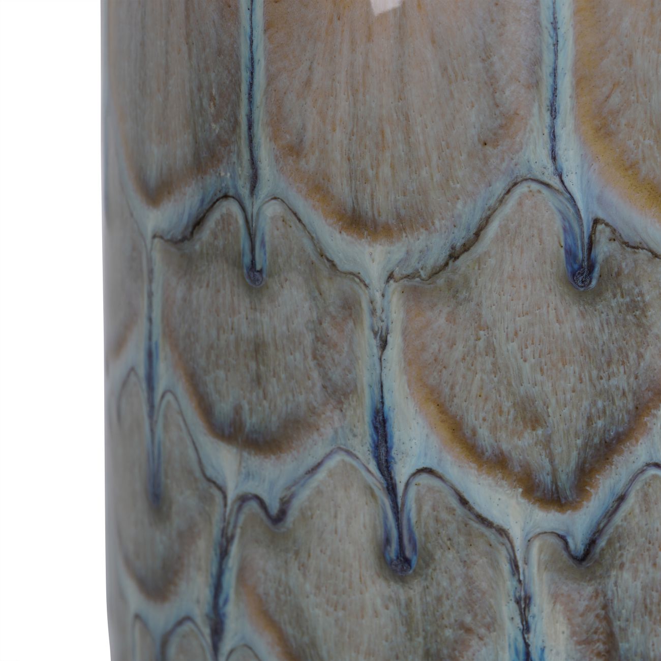 Armadillo Azure Blue & Taupe Ceramic Vase